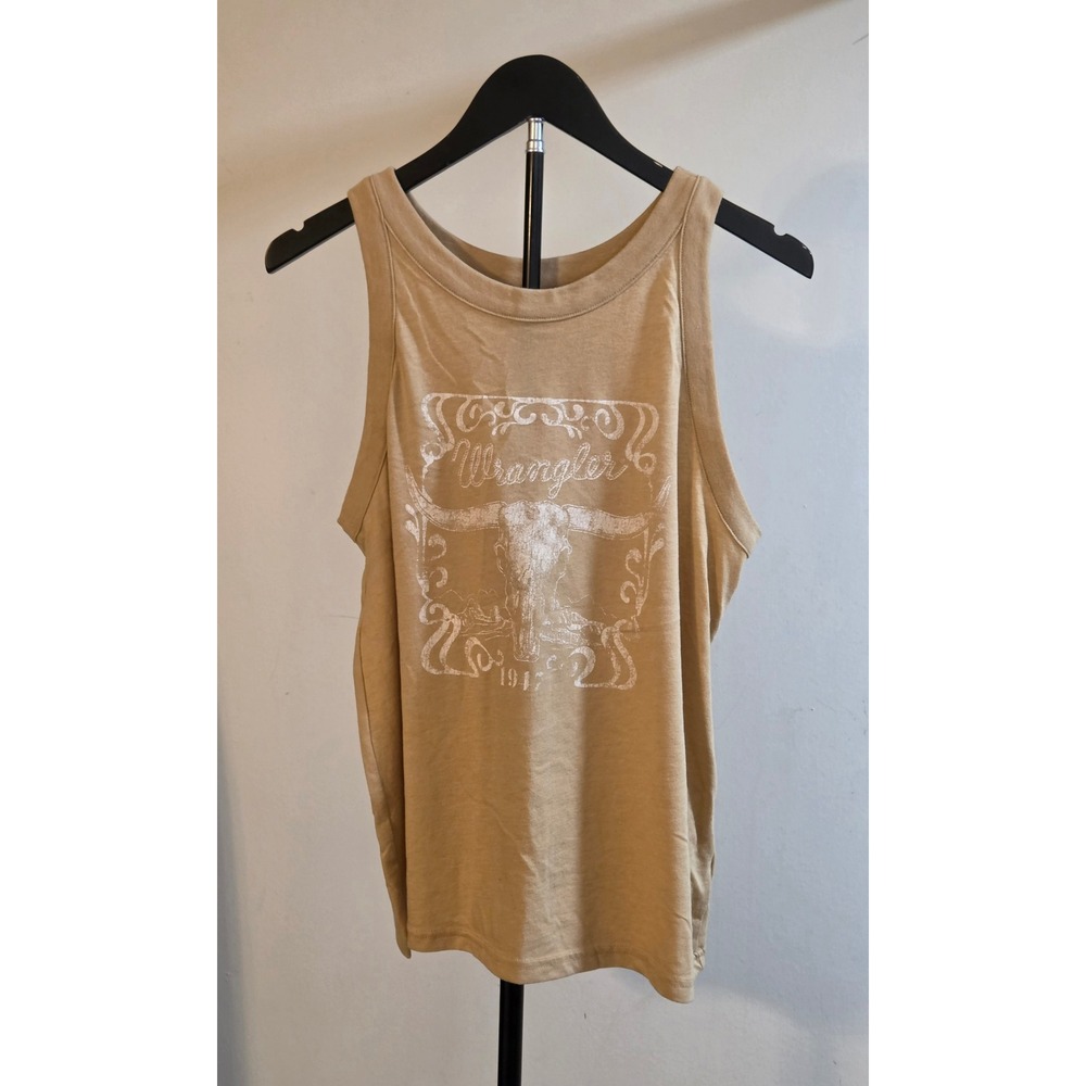 Wrangler Western Graphic Tank Top Women's Size Medium Tan
